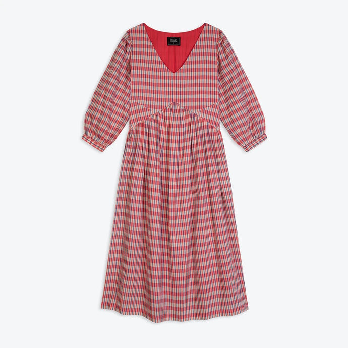 Red & Blue Handwoven Check Dress