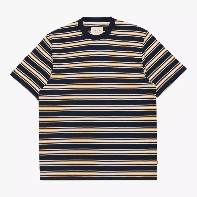 Iris Striped Cotton T-Shirt Navy