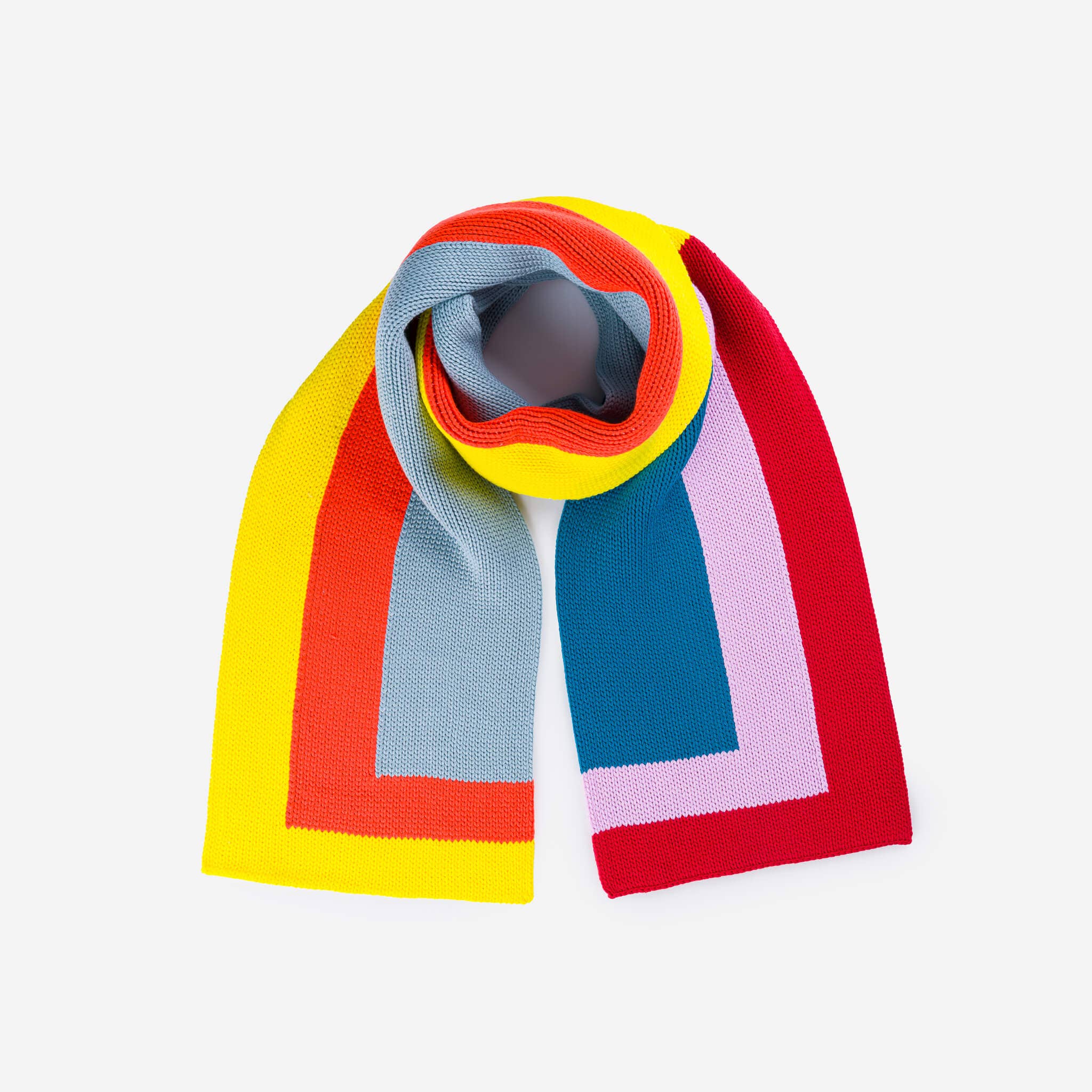Corner Colorblock Big Scarf: Red