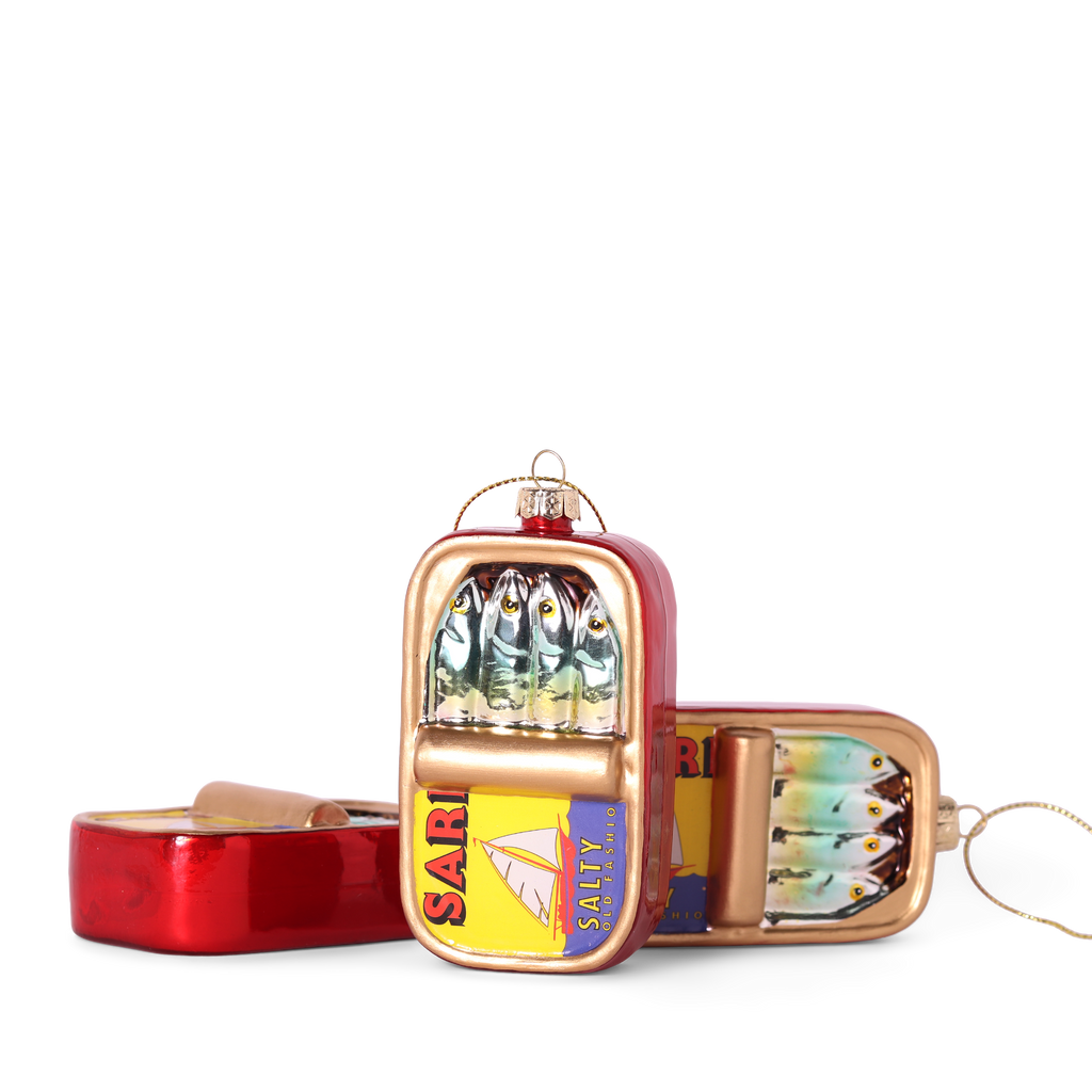 Sardines Can Glass Decoration, 10cm