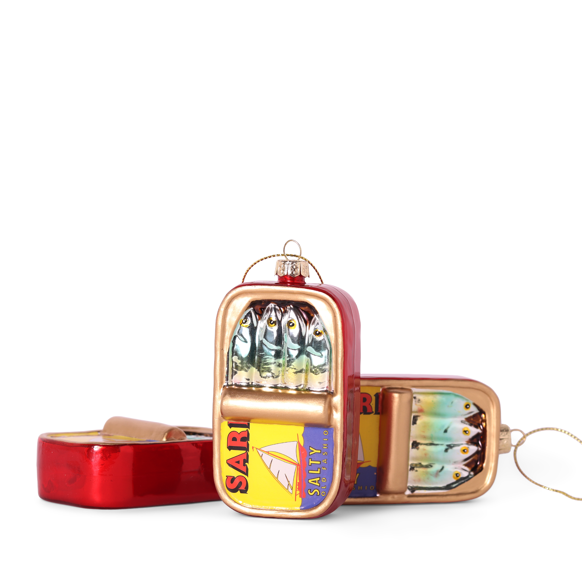 Sardines Can Glass Decoration, 10cm