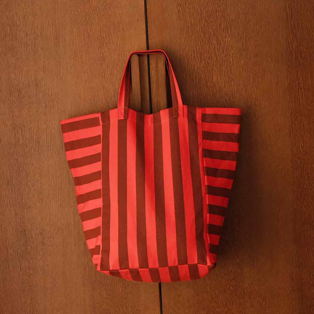 Brown and Red Stripe Elisabeth Tote bag