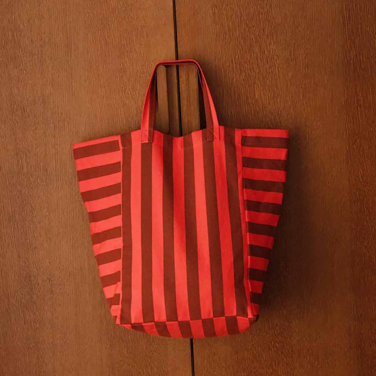 Brown and Red Stripe Elisabeth Tote bag