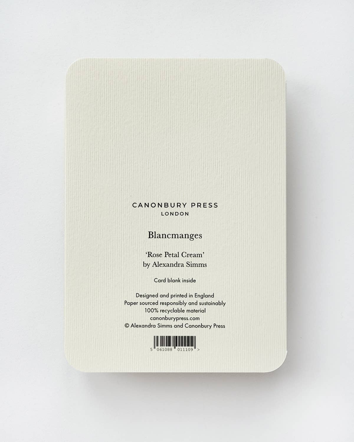 Rose Petal Cream Blancmange Greeting Card