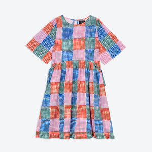 Grid Print Dress