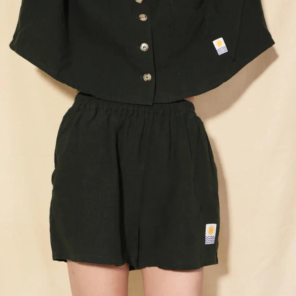 Linen Shorts Green