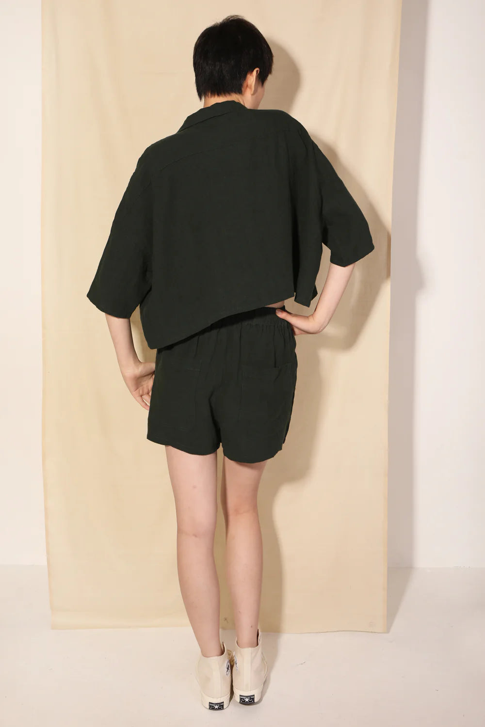 Linen Shorts Green