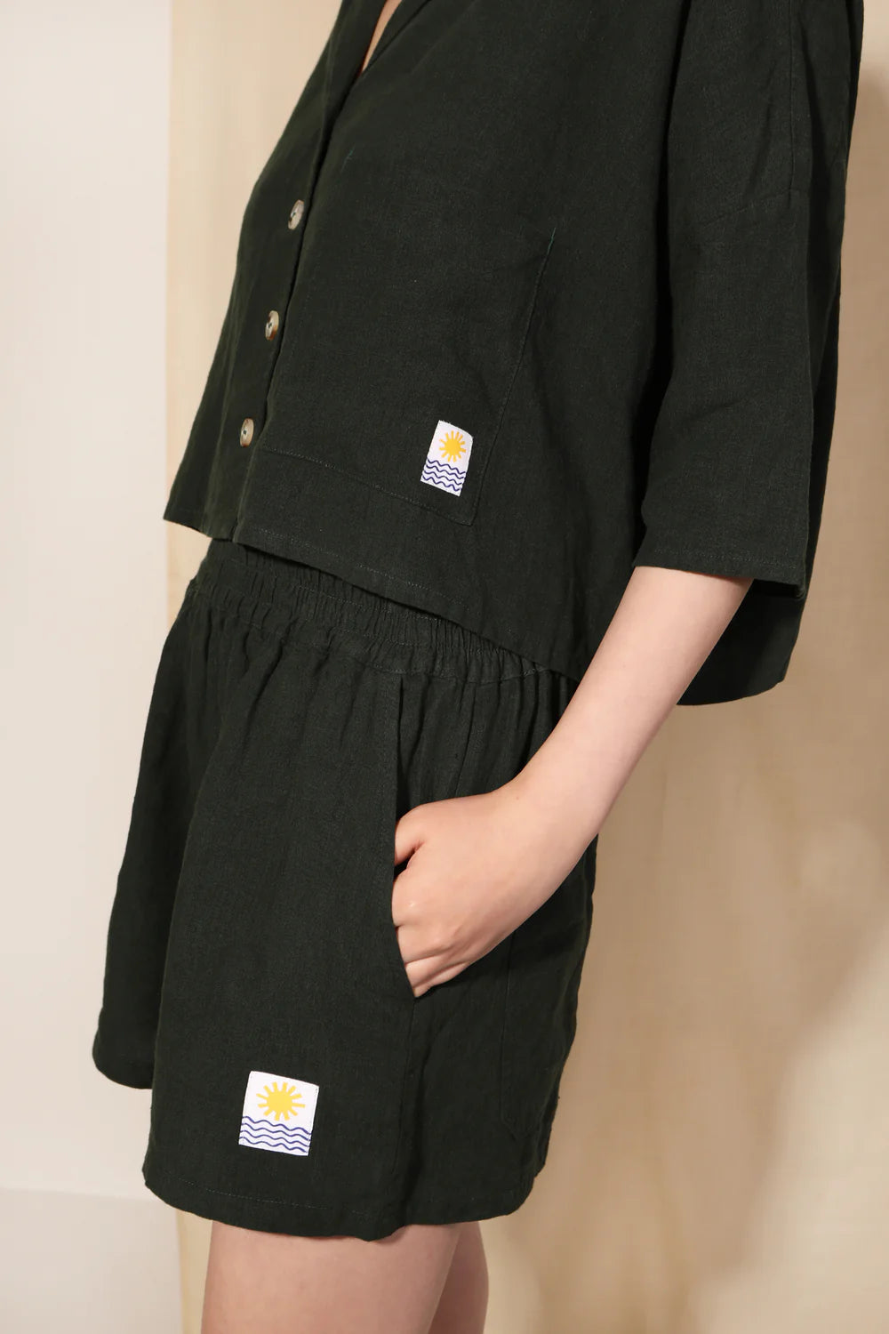 Linen Shorts Green