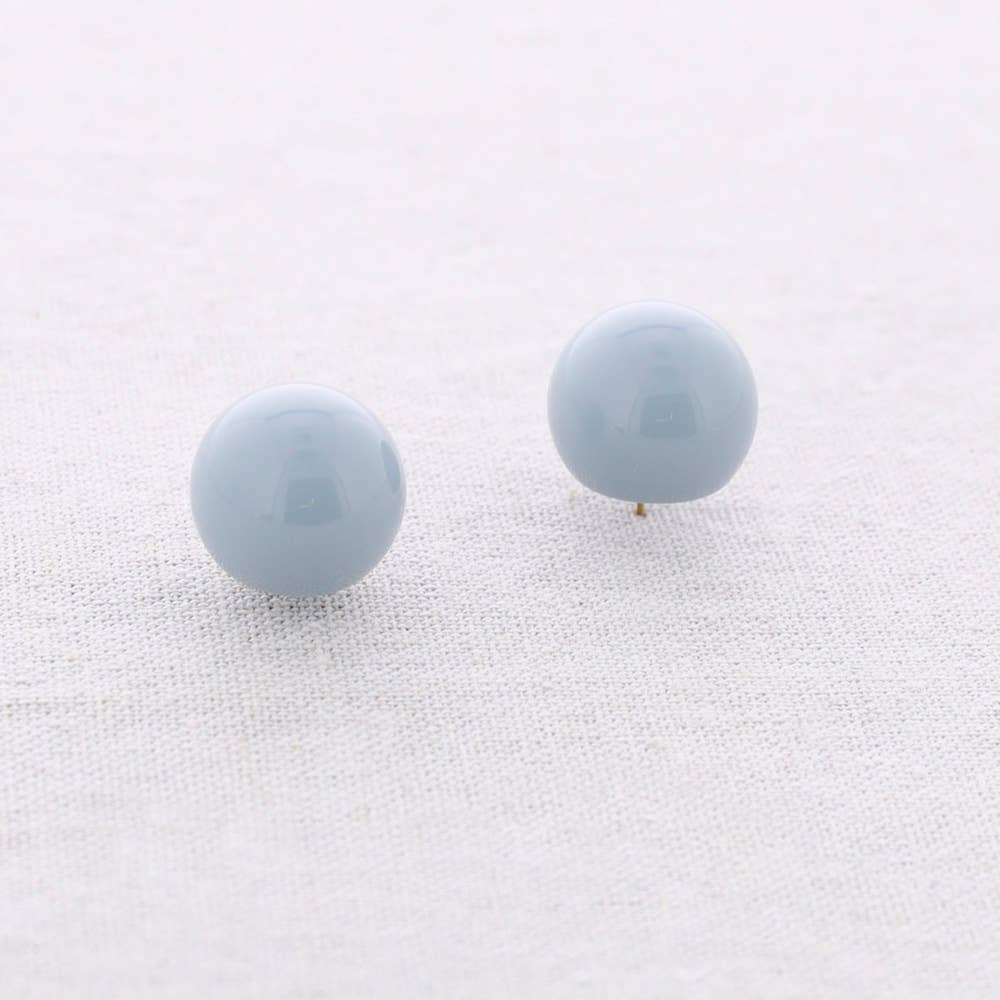 Rounded Steel Earrings Greyish blue