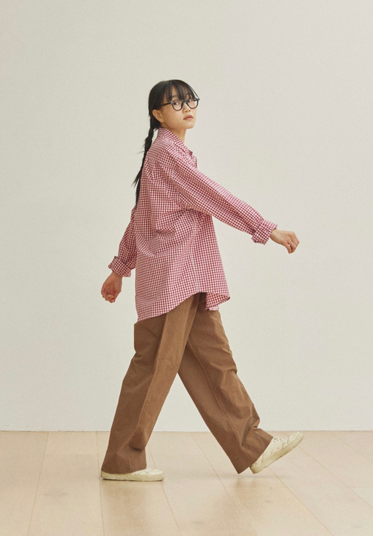 Wide Fatigue Brown Trousers
