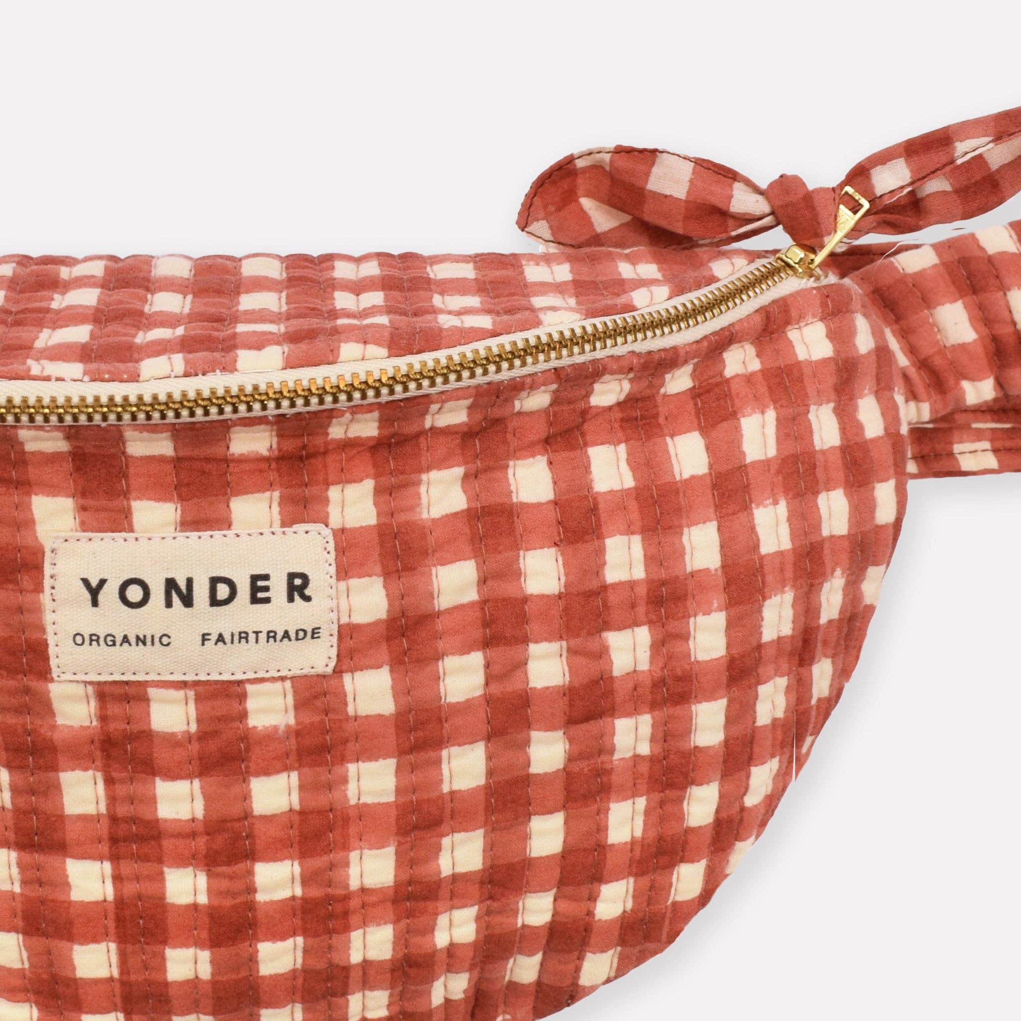Cotton Quilted Bumbag | Gingham | Ginger - Last One