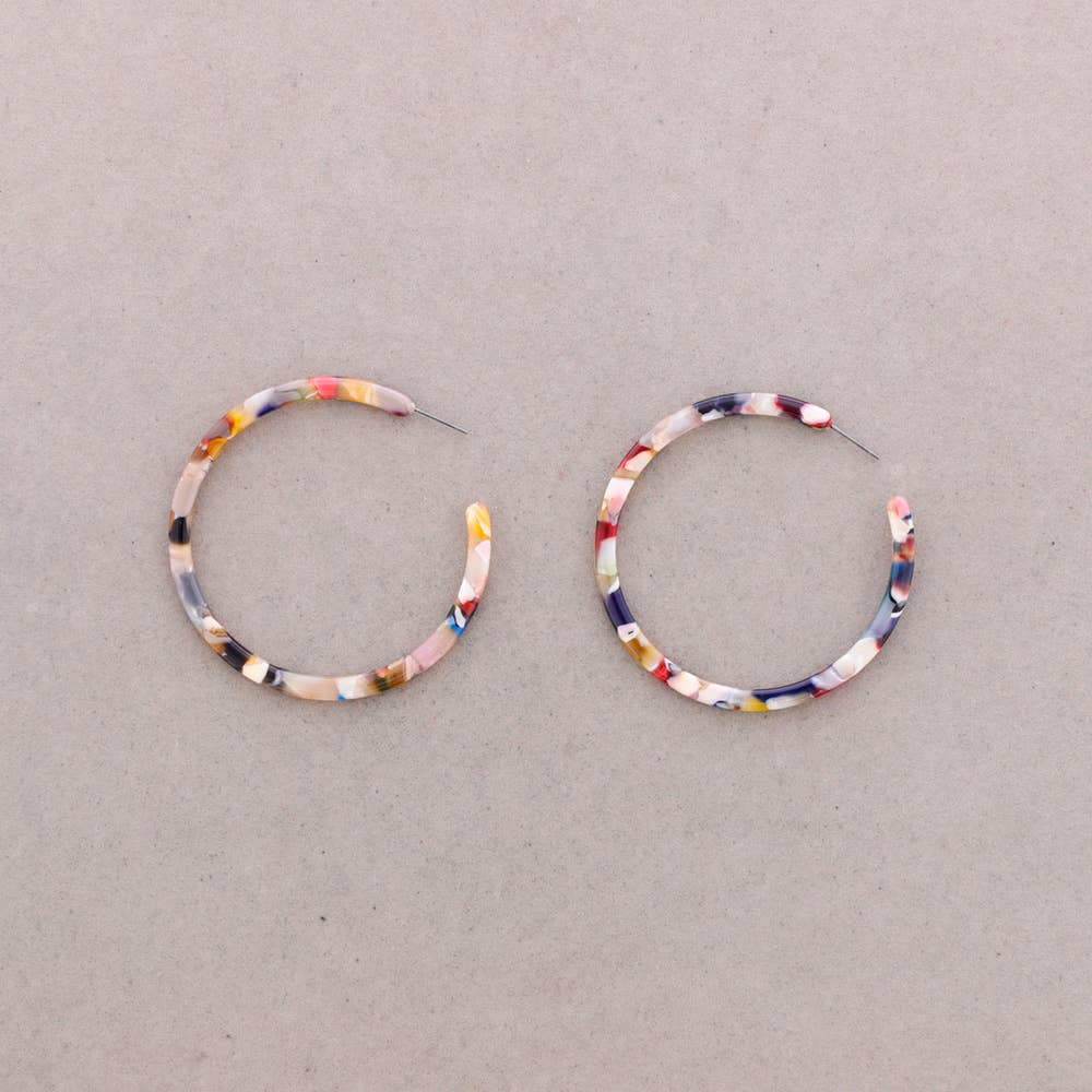 Multicolour Resin Hoop Earrings
