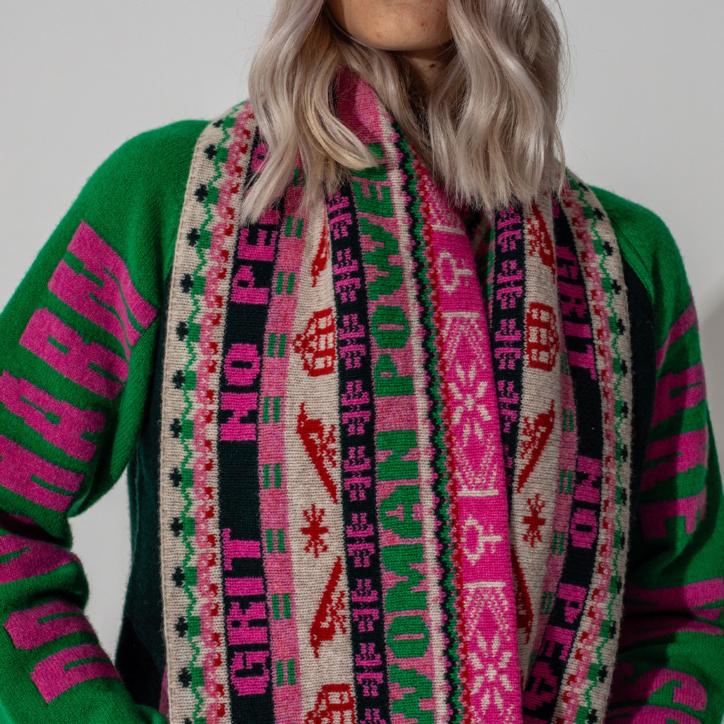 Feminist Fairisle Loop Scarf - Pre Order for 6 Nov 25