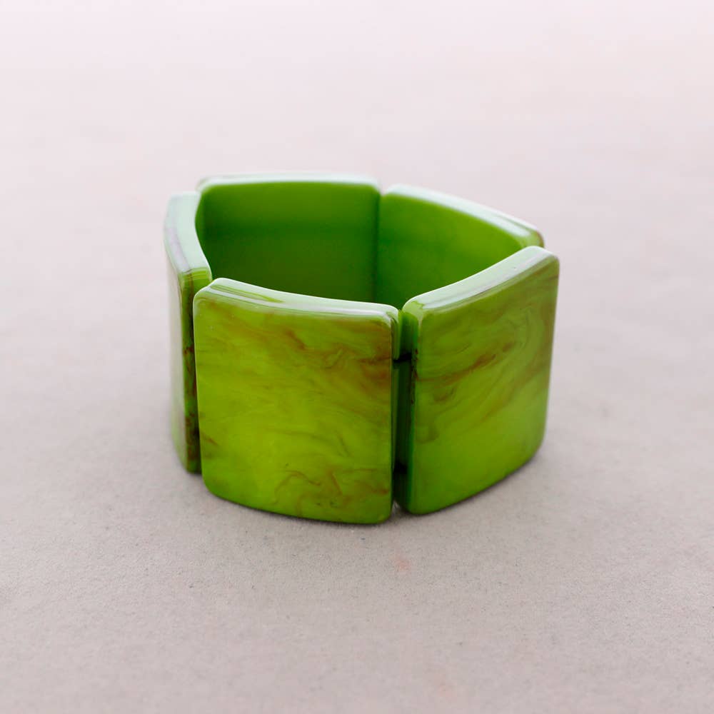 Elastic Bracelet Resin Beads Verde