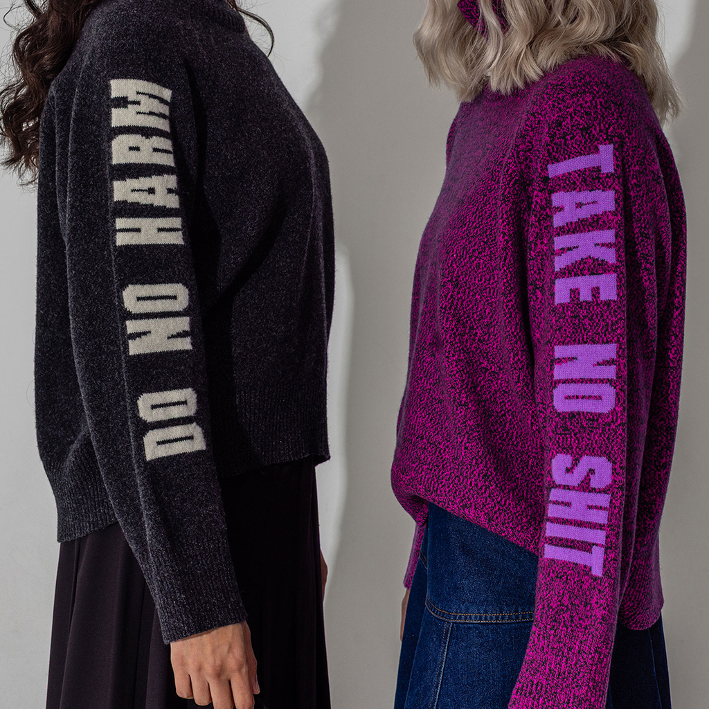 Do No Harm Take No Shit Merino Funnel Jumper