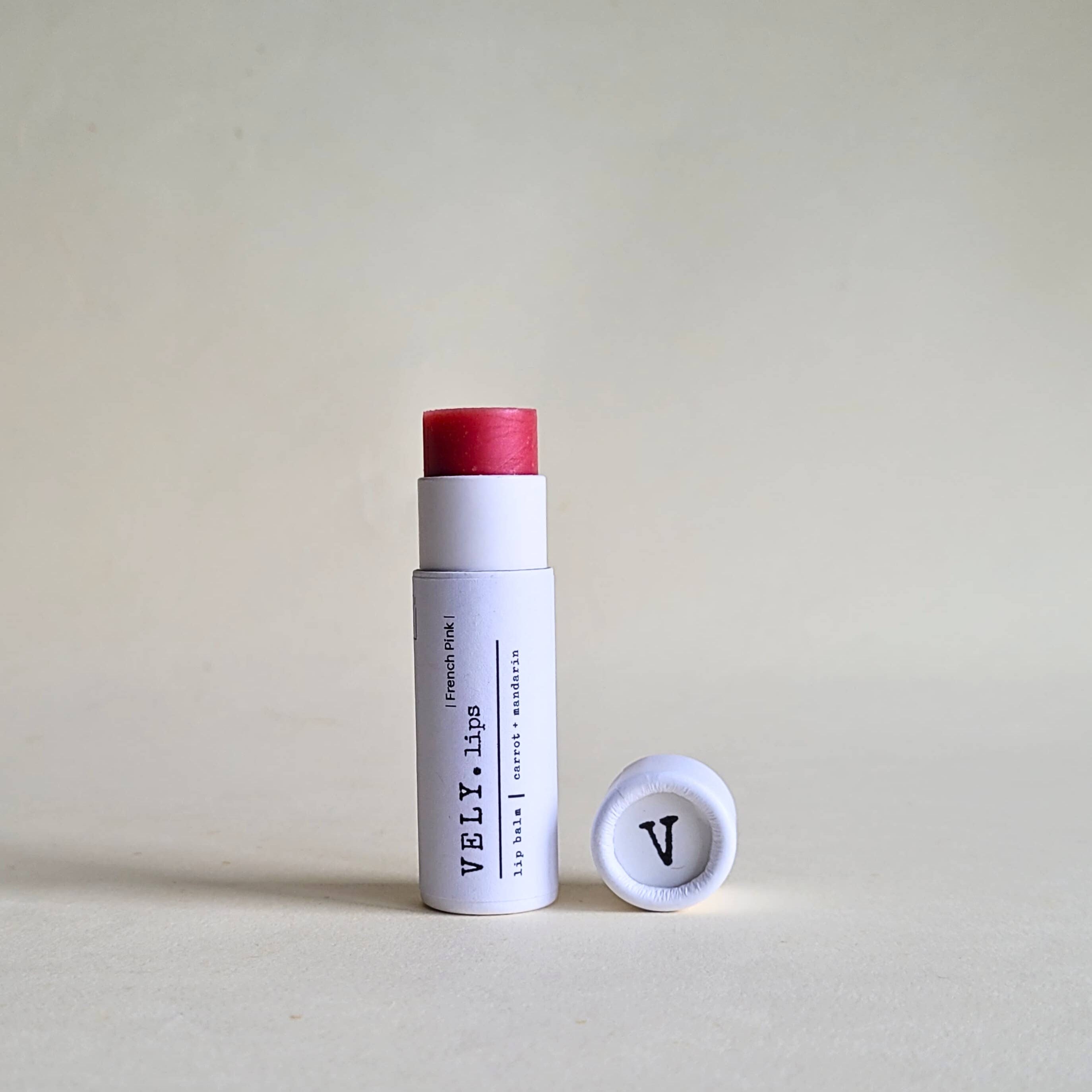 Natural Vegan Tinted Lip Balm "French Pink"