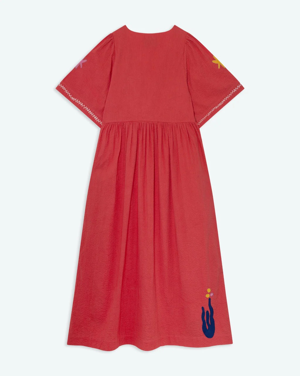 Washed Red Seersucker Etta Dress