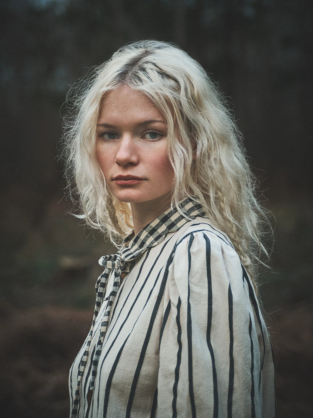 Stripe Scallop Blouse