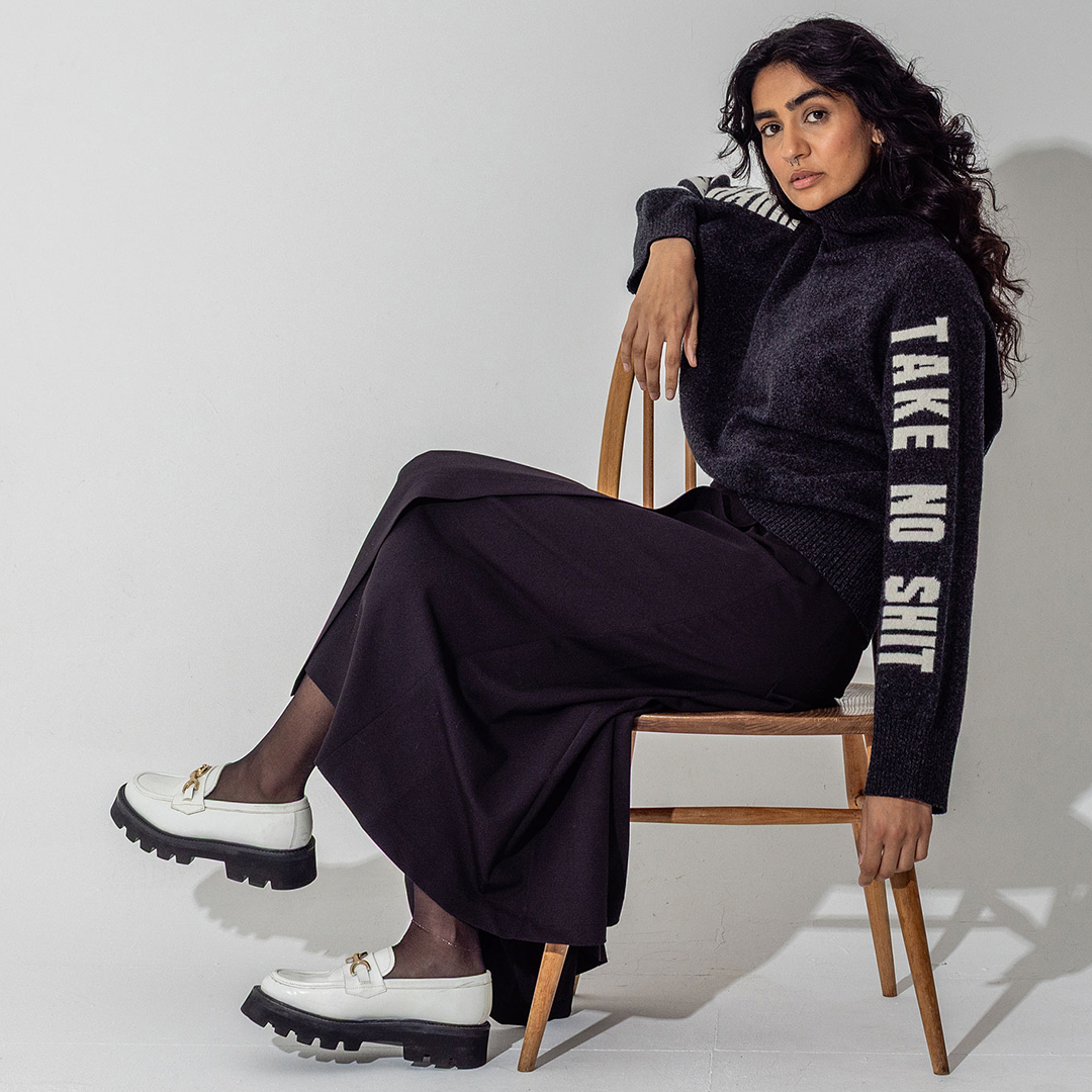 Do No Harm Take No Shit Merino Funnel Jumper