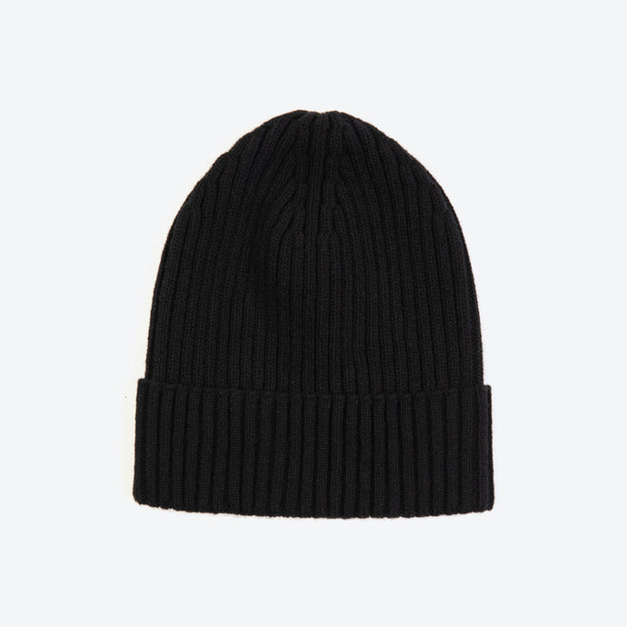 Black Ribbed Beanie