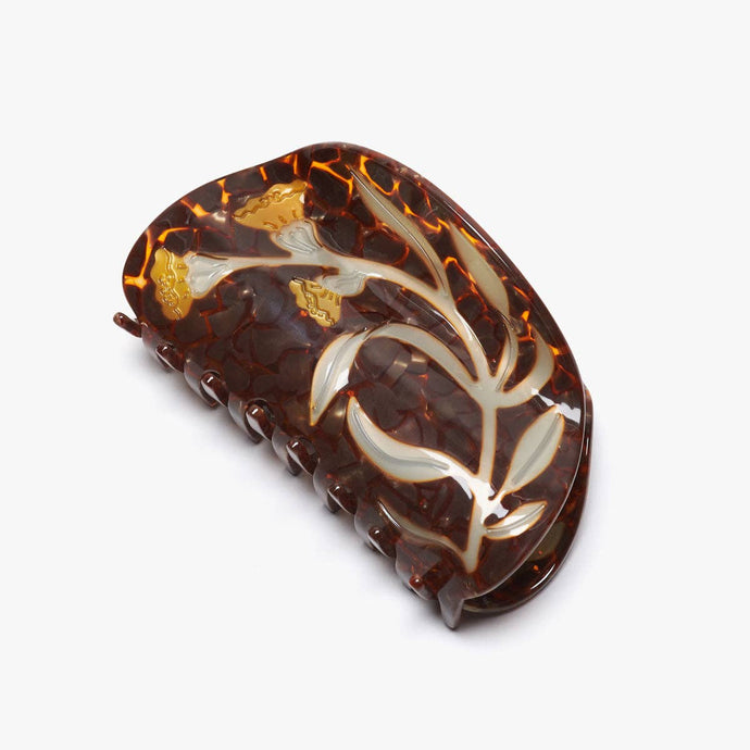 Artemisia Deep Floral Hair Claw in Fall Colors