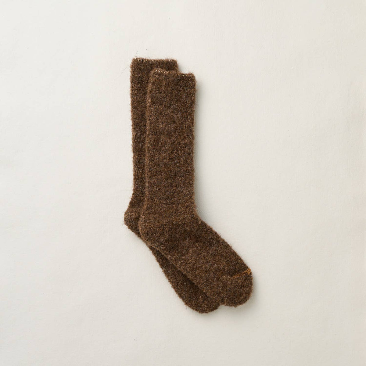 Dark Brown Alpaca Loop Socks