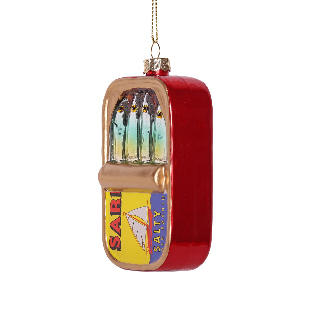 Sardines Can Glass Decoration, 10cm