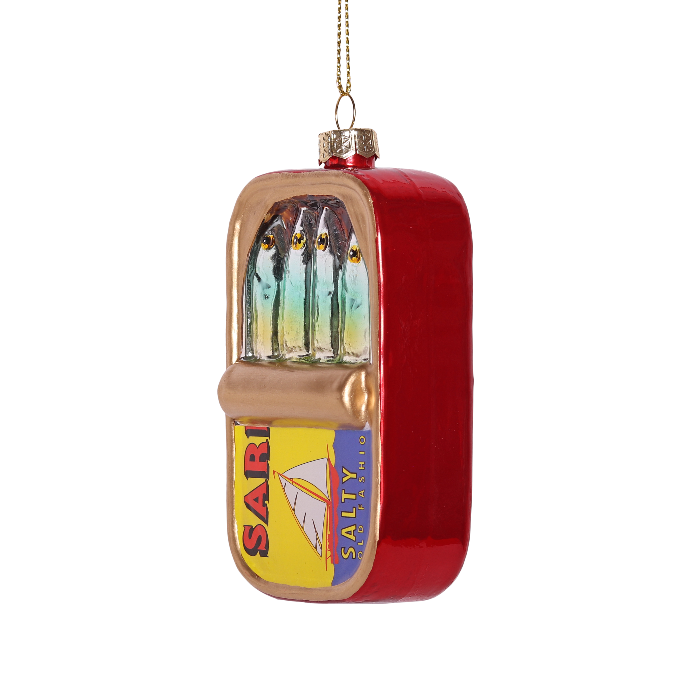Sardines Can Glass Decoration, 10cm