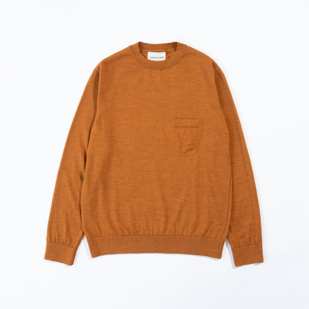 Burnt Orange Superfine Merino Crewneck Jumper
