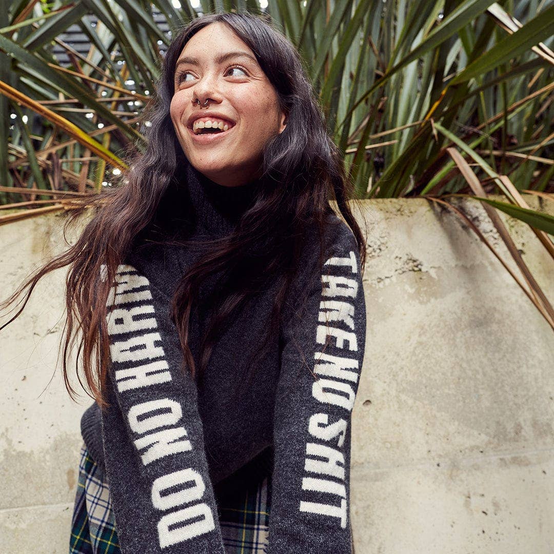 Do No Harm Take No Shit Merino Funnel Jumper