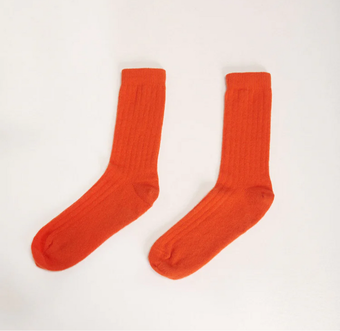 Lisos Orange Wool Socks