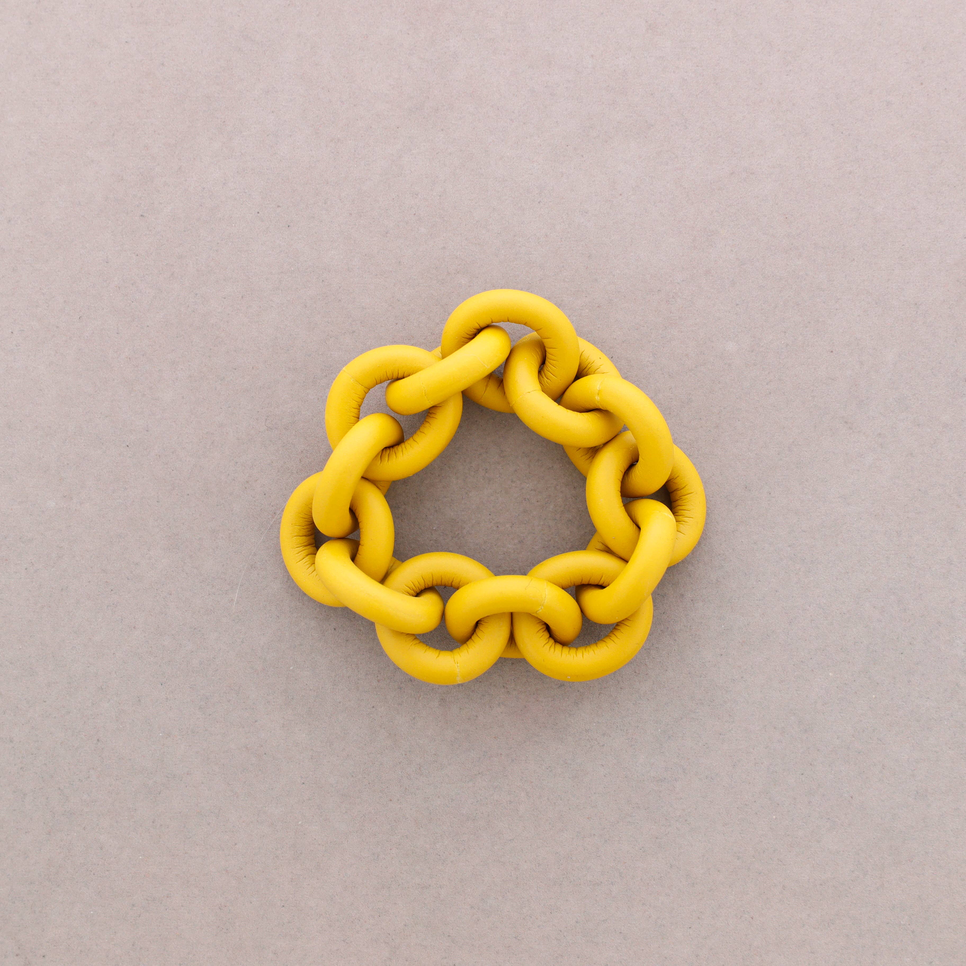 Mustard Rubber Link Bracelet