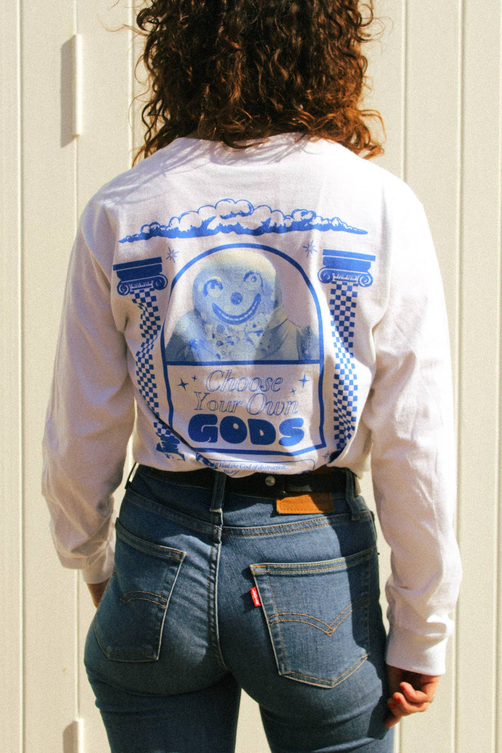 Blobby Front Print White Longsleeve