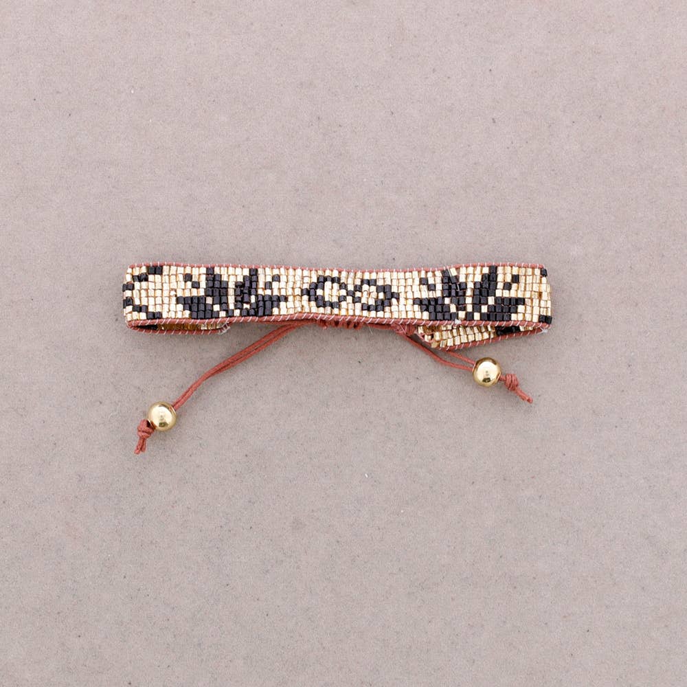 Gold Macramé Beaded Bracelet