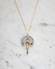 Annie Necklace - Blue, Gold & White with Turquoise & Lapis: 18 inch