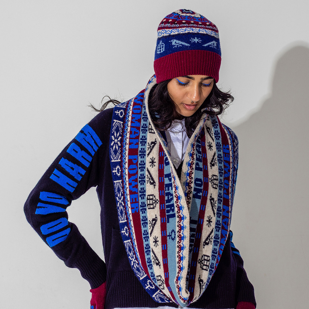 Feminist Fairisle Loop Scarf