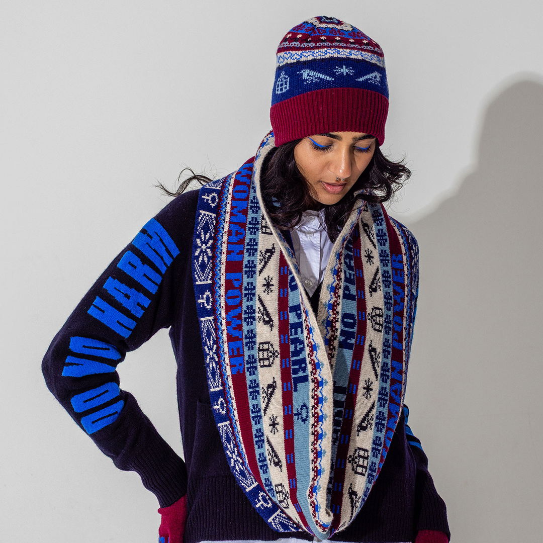 Feminist Fairisle Loop Scarf