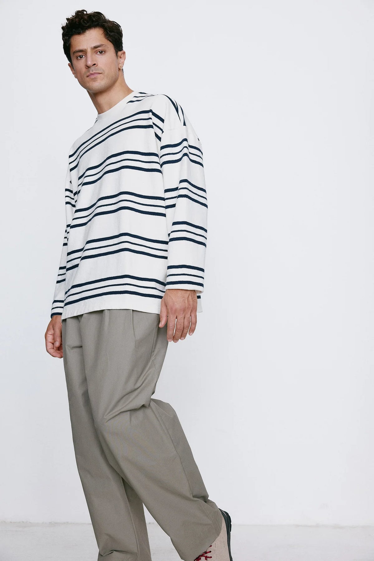 Dark Navy Stripe Terry T-shirt
