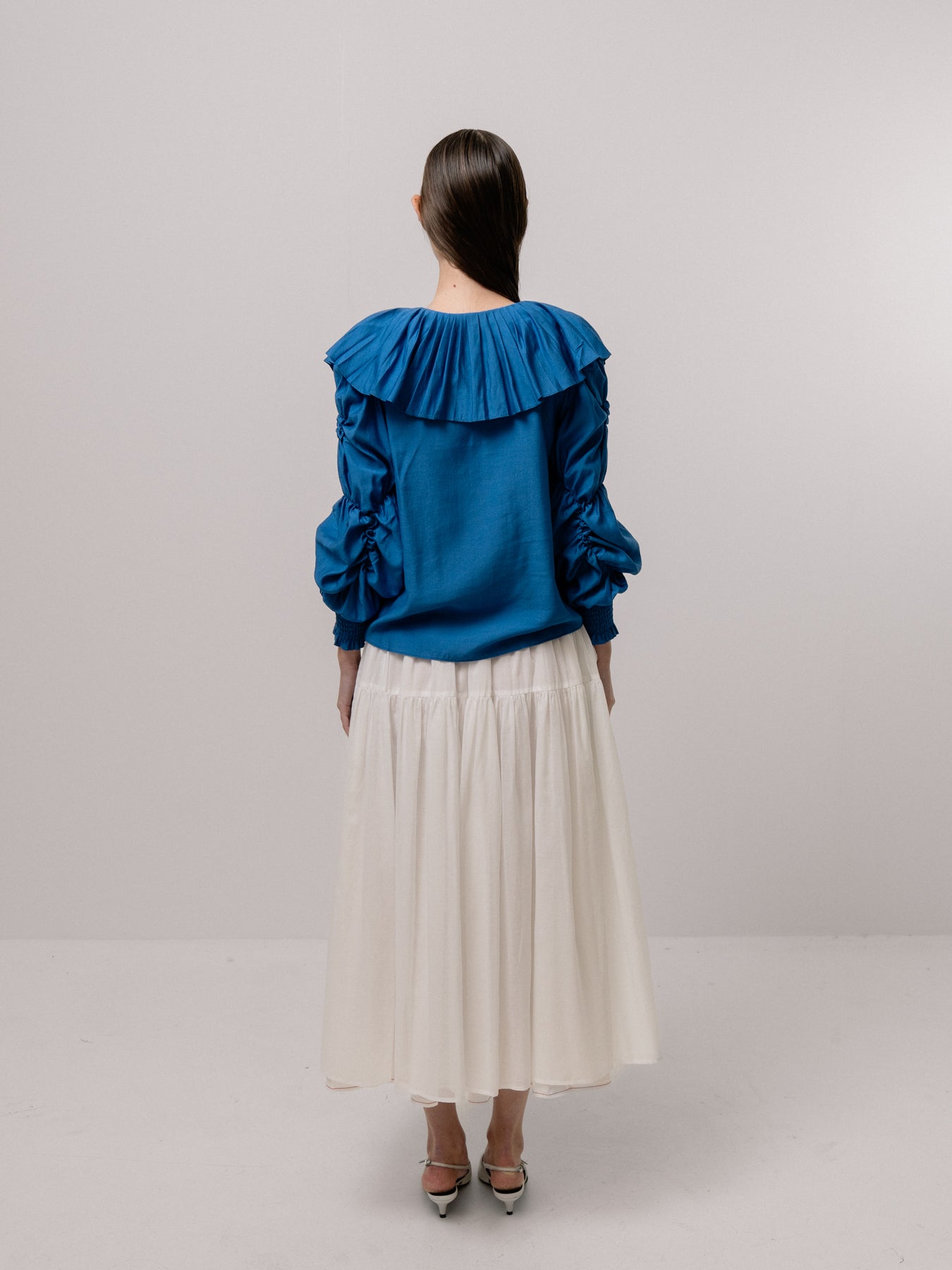 Blue Lapel Blouse
