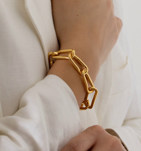 Chunky Organic Link Gold Bracelet