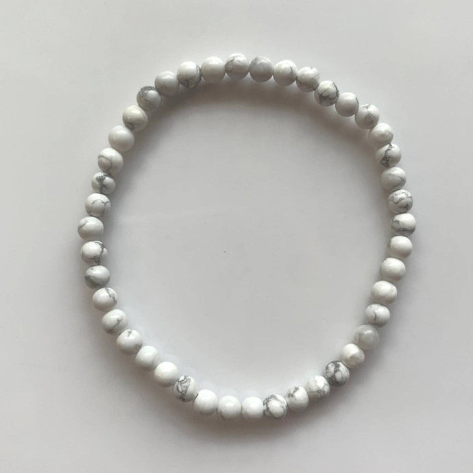 Dainty White Howlite Bead Bracelet for Calm and Patience