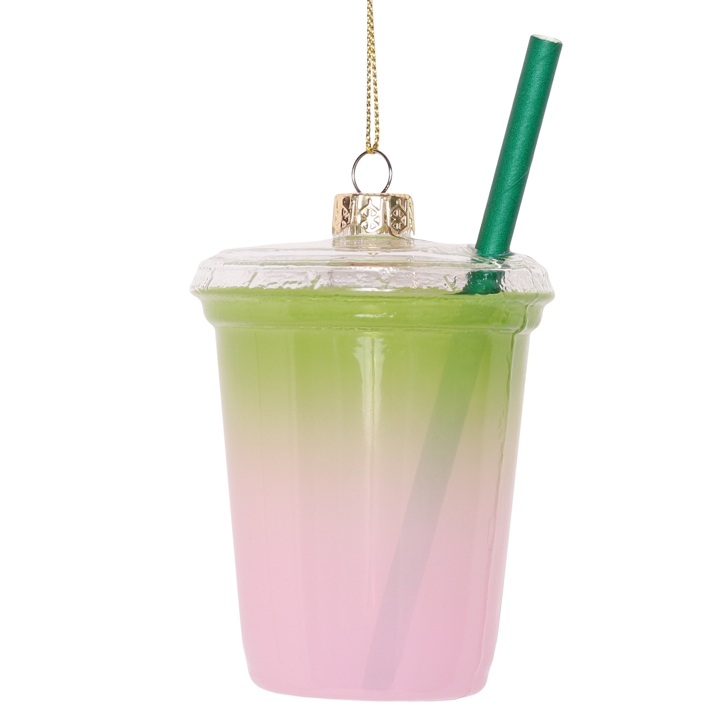 Cherry Matcha Glass Decoration, 12cm