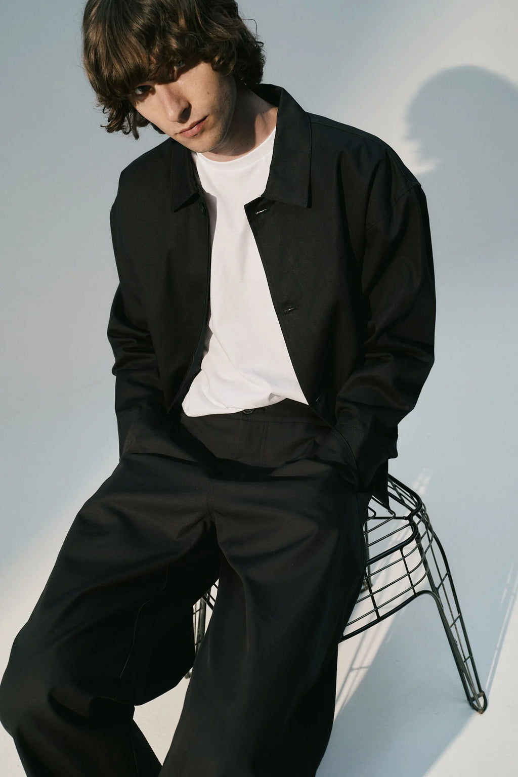 Blue Graphite Oversized Work Jacket
