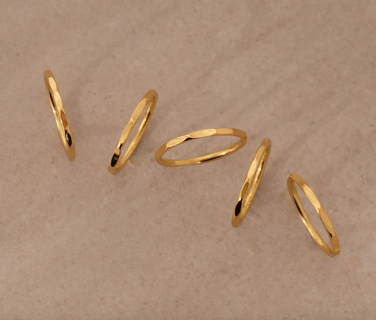 Fine Gold Hammered Stacking Ring (size M/L)
