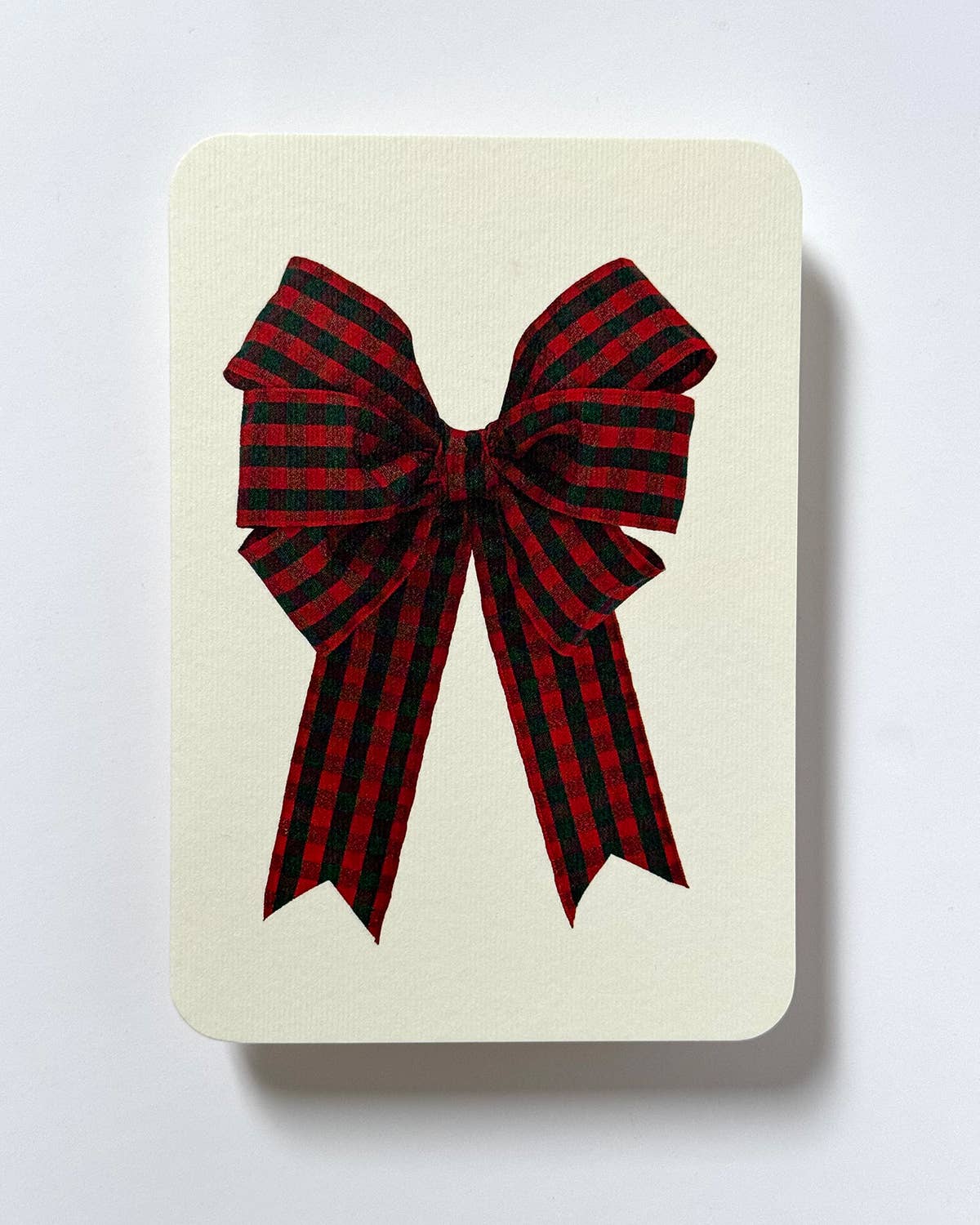 Christmas Tartan Bow Greeting Card