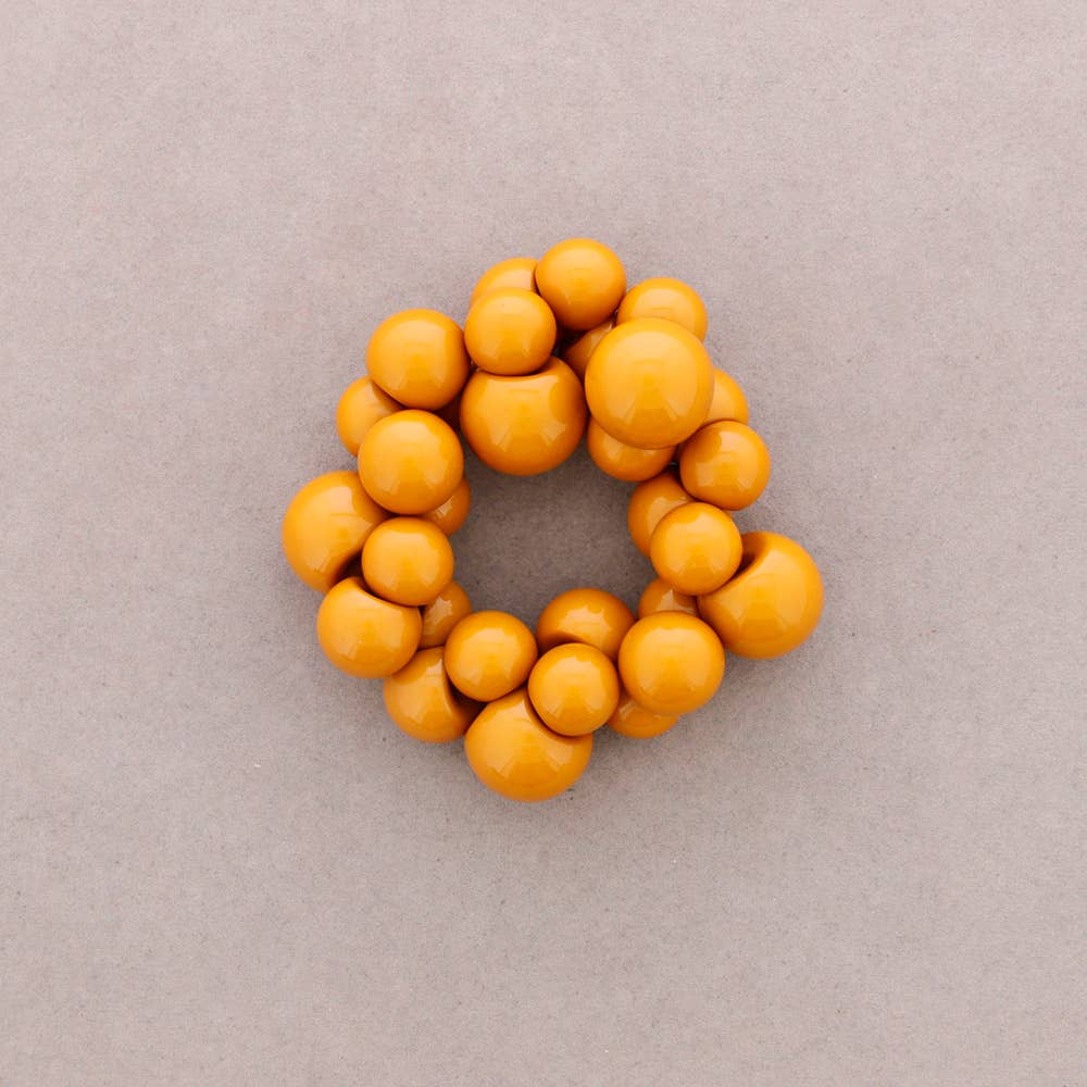 Dark Yellow Resin Bead Bracelet