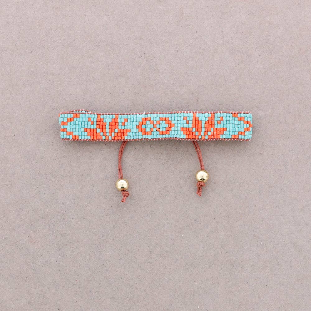 Turquoise Macramé Beaded Bracelet