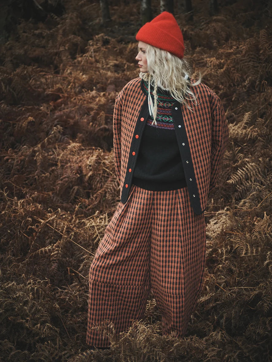 Tan Check Leili Trouser
