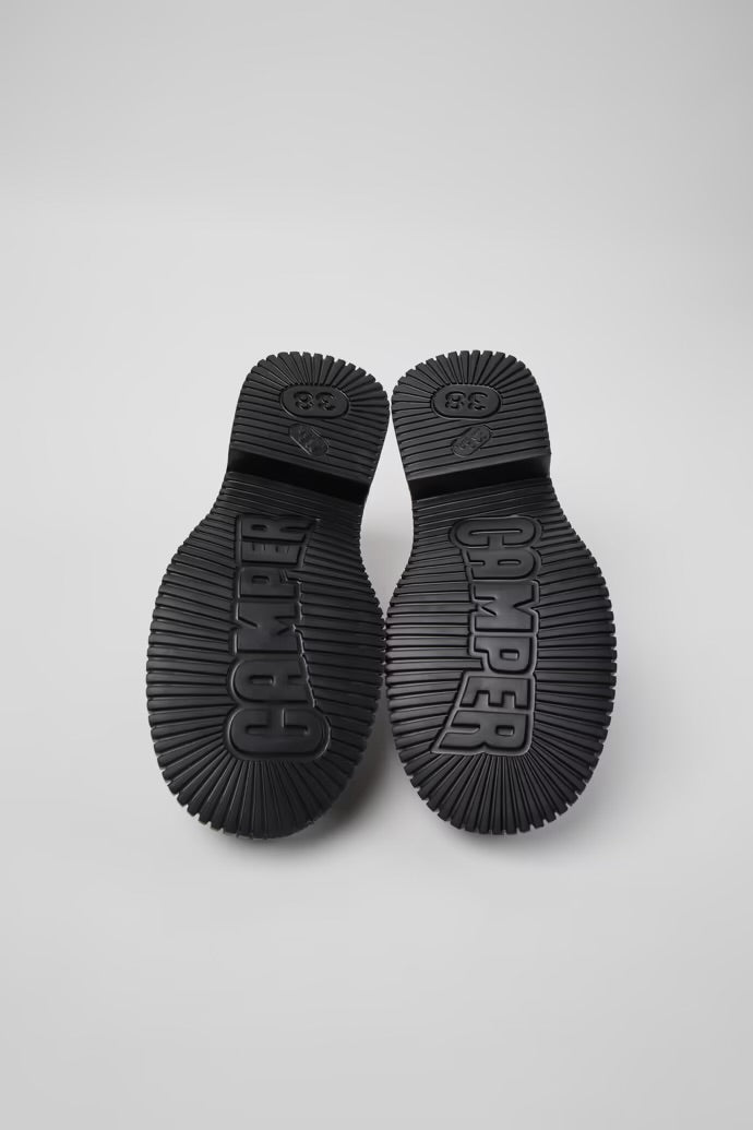 Twin Black Leather Lace Up Shoes