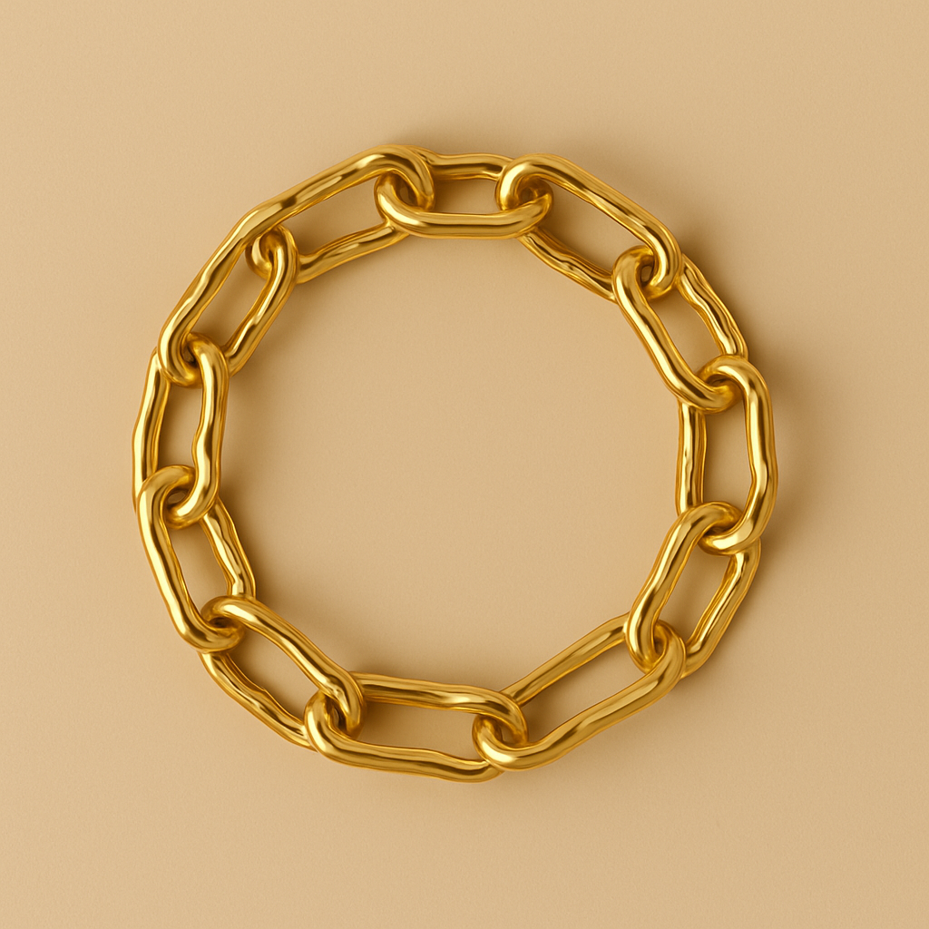 Chunky Organic Link Gold Bracelet